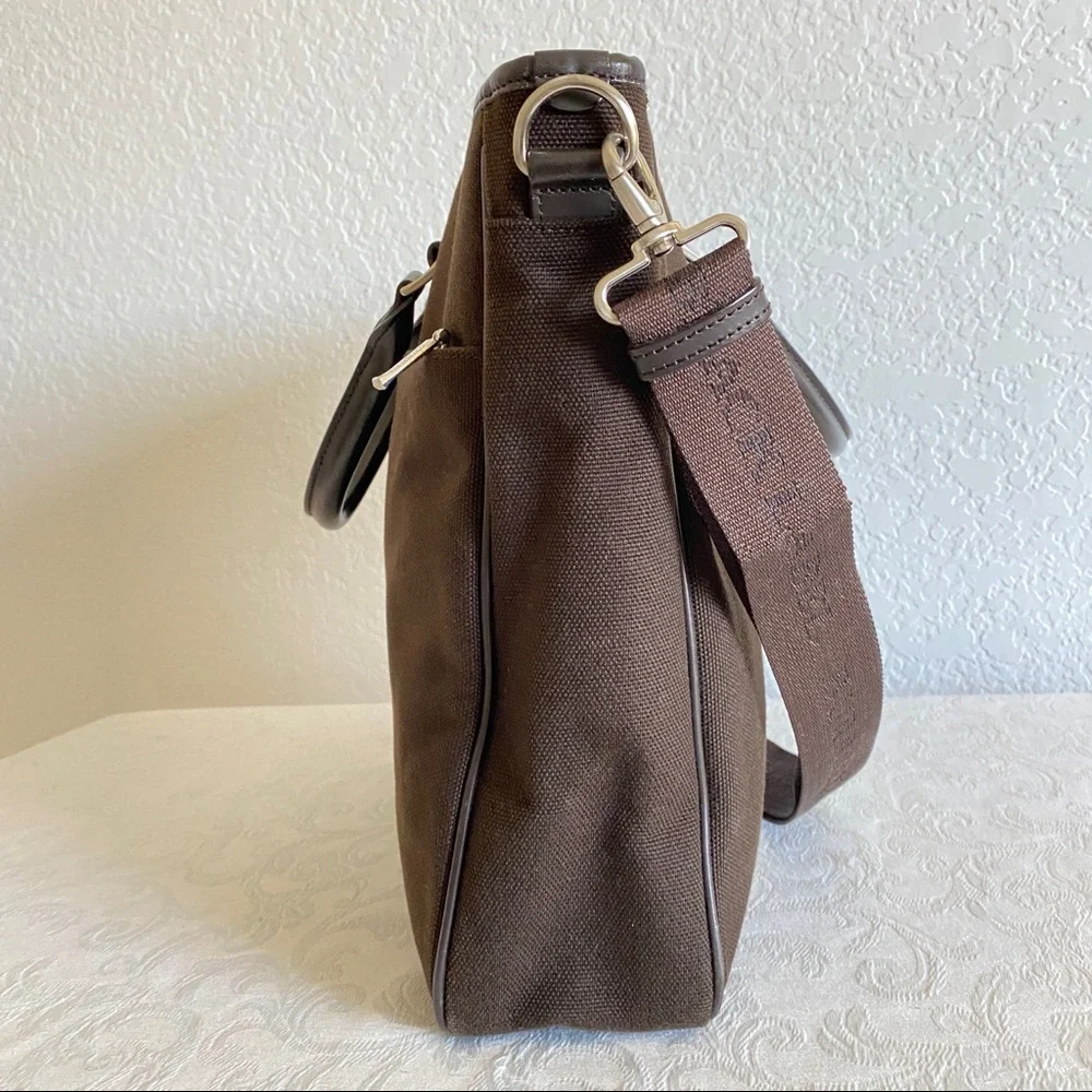 Burberry brown canvas laptop briefcase